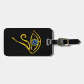 Étiquette À Bagage BLUE TALISMAN, OR HORUS OEIL noir (Devant horizontal)