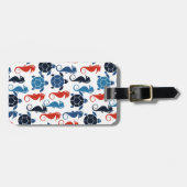 Étiquette À Bagage Blue Tropical Ocean Turtle Seahores (Devant horizontal)