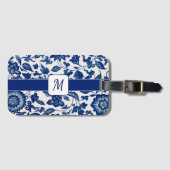 Étiquette À Bagage Blue White Wildflower French Country Custom Name (Devant Horizontal)