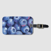 Étiquette À Bagage Blueberries | Fruit Watercolor Painted (Devant Horizontal)