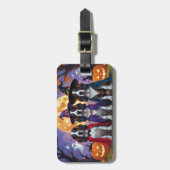 Étiquette À Bagage Bluetick Coonhound Chiens Citrouille Halloween Fun (Devant Vertical)