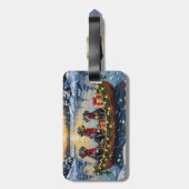 Étiquette À Bagage Bluetick Coonhound Christmas Boat Holiday (Dos Vertical)