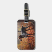 Étiquette À Bagage Bluetick Coonhound en automne Leaves automne Inspi (Devant Vertical)