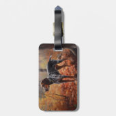 Étiquette À Bagage Bluetick Coonhound en automne Leaves automne Inspi (Dos Vertical)