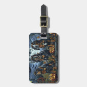 Étiquette À Bagage Bluetick Coonhound Halloween Éffrayant (Devant Vertical)