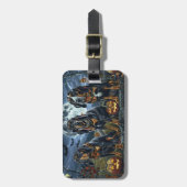 Étiquette À Bagage Bluetick Coonhound Halloween Éffrayant (Devant Vertical)