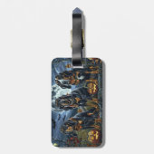 Étiquette À Bagage Bluetick Coonhound Halloween Éffrayant (Dos Vertical)