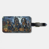 Étiquette À Bagage Bluetick Coonhound Halloween Éffrayant (Dos horizontal)