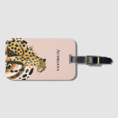 Étiquette À Bagage Blush Gold Leopard (Devant Horizontal)