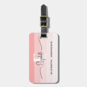 Étiquette À Bagage Blush Rose Abstrait Moderne Monogramme Chic (Devant Vertical)