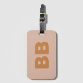 Étiquette À Bagage Blush Rose Bohème Monogramme Initiale (Devant Vertical)