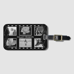 Étiquette À Bagage Bobine de film noir et blanc