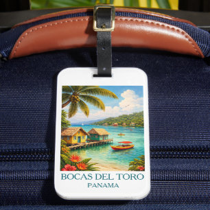 Étiquette À Bagage Bocas del Toro Panama Voyage Tropical Vintage