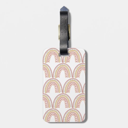 Étiquette À Bagage Boho arc-en-ciel  (Dos Vertical)
