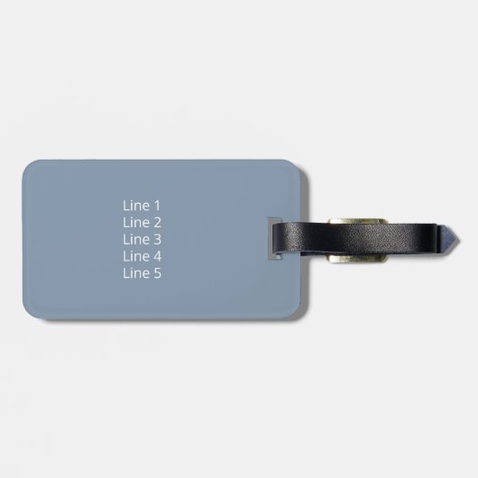 Étiquette À Bagage Boho bleu Dusty plumes doodle fleurs (Dos horizontal)