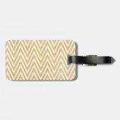 Étiquette À Bagage BOHO Faux Burlap n Lace Chevron style moderne mod (Dos horizontal)