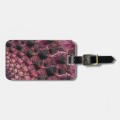 Étiquette À Bagage Boho Funky Éclectique Rose Noir Abstrait Fractal (Devant horizontal)