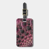 Étiquette À Bagage Boho Funky Éclectique Rose Noir Abstrait Fractal (Devant Vertical)