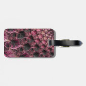 Étiquette À Bagage Boho Funky Éclectique Rose Noir Abstrait Fractal (Dos horizontal)