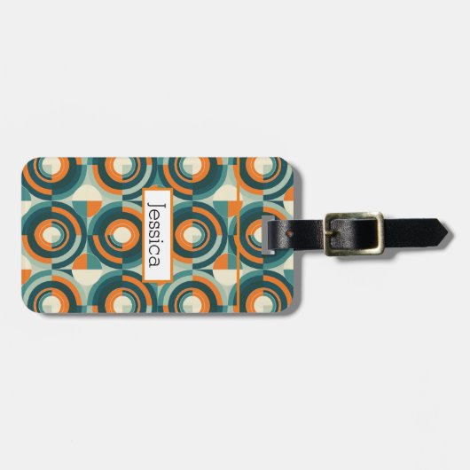 Étiquette À Bagage Boho moderne géométrique (Devant horizontal)