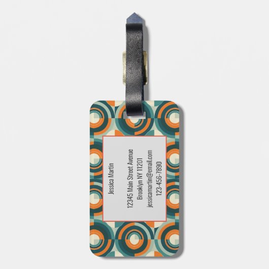 Étiquette À Bagage Boho moderne géométrique (Dos Vertical)