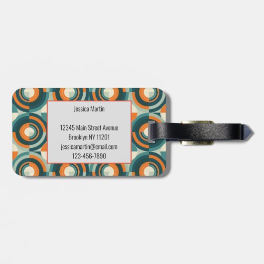 Étiquette À Bagage Boho moderne géométrique (Dos horizontal)