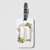Étiquette À Bagage Boho Sunflower Sage Mariage de verdure (Devant Vertical)