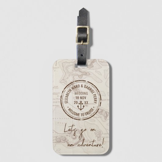 Étiquette À Bagage Boho Travel Adventure Mariage (Devant Vertical)