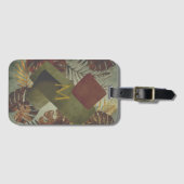 Étiquette À Bagage Boho tropical monstère feuille de palmier 70's été (Devant Horizontal)