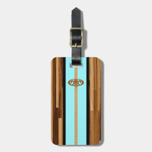 Étiquette À Bagage Bois de Faux machiné par Hawaïen rocheux de point