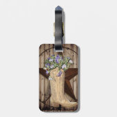 Étiquette À Bagage bois de grange rustique fleur sauvage pays occiden (Dos Vertical)