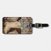 Étiquette À Bagage bois de grange rustique fleur sauvage Western pays (Devant horizontal)