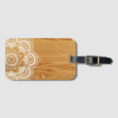 Étiquette À Bagage Bois et mandala (Devant Horizontal)