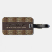Étiquette À Bagage Bois Gris Look Golden Floral Swils 2 (Dos horizontal)