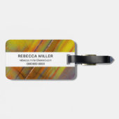 Étiquette À Bagage Bois pétrifié jaune (Dos horizontal)