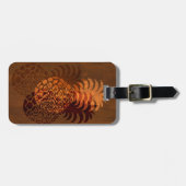 Étiquette À Bagage Bois tropical hawaïen de Faux d'ananas de Momona (Devant horizontal)