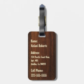 Étiquette À Bagage Bois tropical hawaïen de Faux d'ananas de Momona (Dos Vertical)