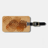 Étiquette À Bagage Bois tropical hawaïen de Faux d'ananas de Momona (Devant horizontal)