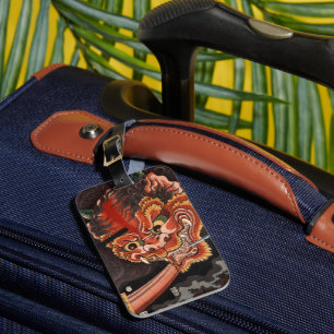 Étiquette À Bagage Bois Vintage japonais Oni King Shutendoji