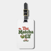 Étiquette À Bagage Boisson de Noël magique de l'Elfe de Matcha (Devant Vertical)