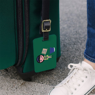 Étiquette À Bagage Boîte à pizza Recycling Girl Amusante Éco-Friendly