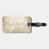 Étiquette À Bagage Bokeh Foil Confetty Gold Parties scintillant Unico (Dos horizontal)