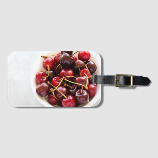 Étiquette À Bagage bol de cerises (Devant Horizontal)