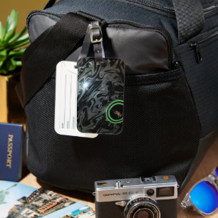 Étiquette À Bagage Bol De Pelouse Noir Et Gris, Balise De Bagage