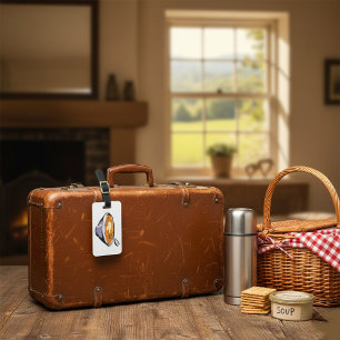 Étiquette À Bagage Bol soupe de tomate avec cuillère