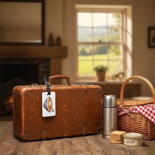Étiquette À Bagage Bol soupe de tomate avec cuillère