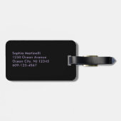 Étiquette À Bagage Bold Black and Teal Stripes | Buon Viaggio (Dos horizontal)