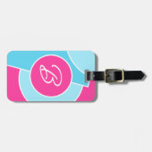 Étiquette À Bagage Bold Bright Fun Chic Cercles Abstraits Art Motif (Devant horizontal)