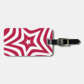 Étiquette À Bagage Bold & Bright Red & White Star dans un Motif vecto (Devant horizontal)