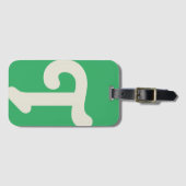 Étiquette À Bagage Bold Fun Monogrammed Monogram Initial Bright Green (Devant Horizontal)